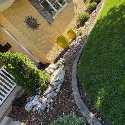 Rock landscape bed